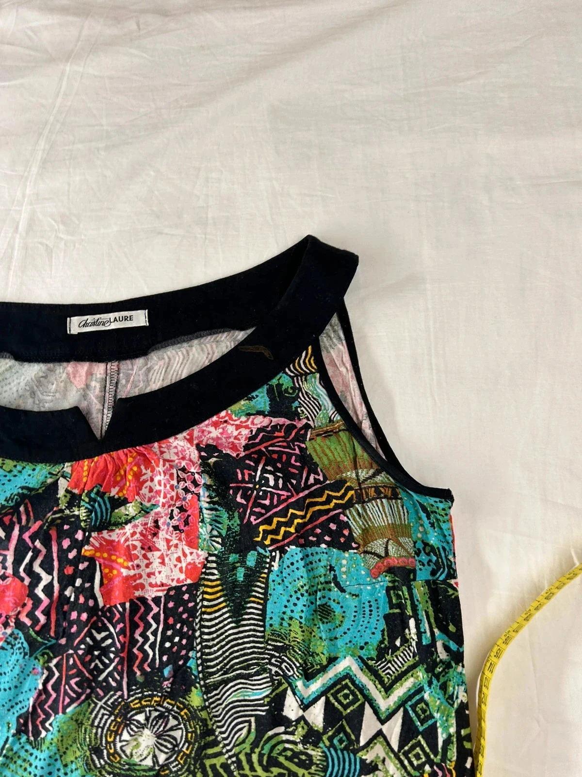 Vintage multicolore geprint tanktop christine laure – photo 6